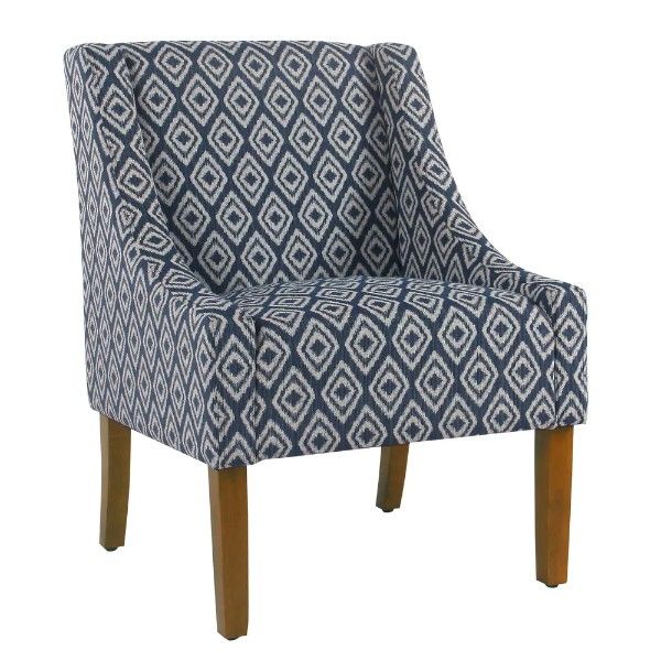 blue geometric pattern chair