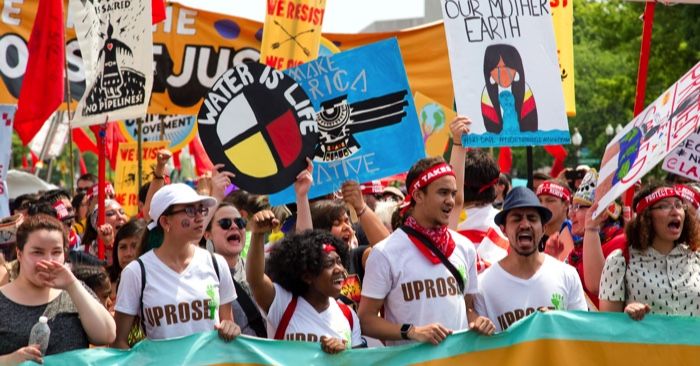 environmental activists protesting