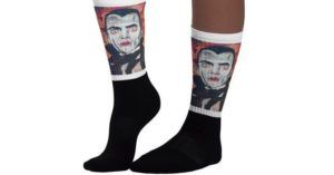 Halloween horror socks featuring Dracula