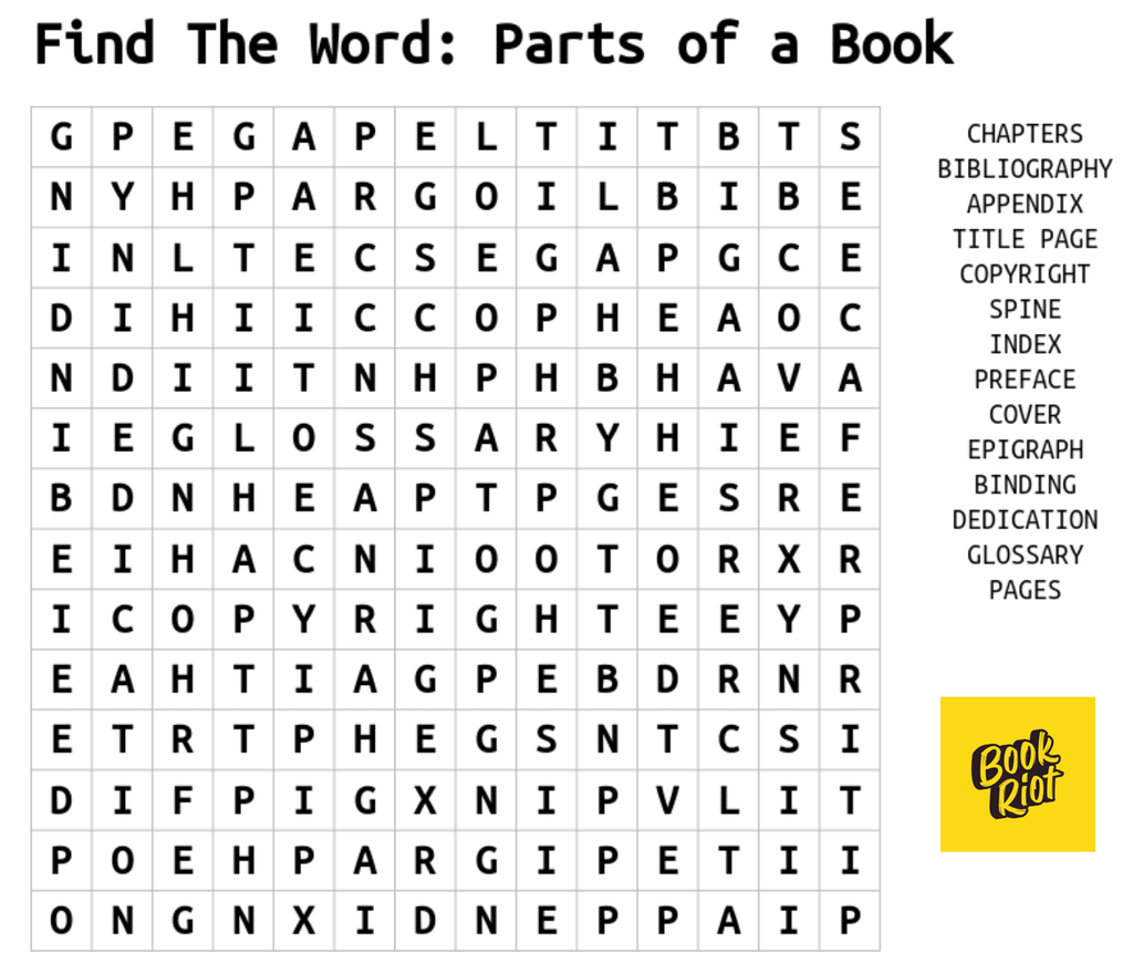 parts of a book puzzle 1