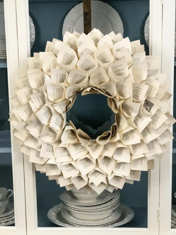 How To Make A DIY Book Page Wreath  And Where To Buy  - 64