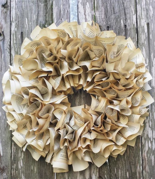 How To Make A DIY Book Page Wreath  And Where To Buy  - 51