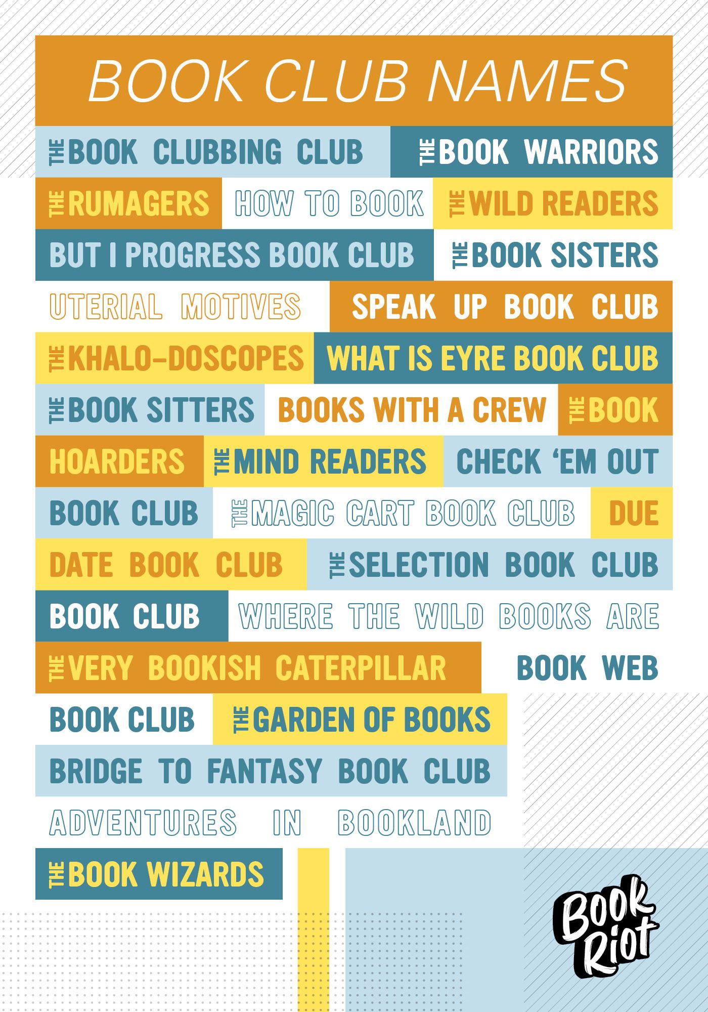 Siblings Chronicle advantage 50+ Puntastic And Fun Book Club Names | Book Riot