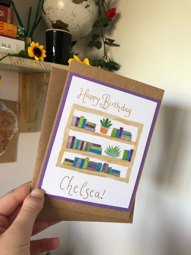 Book Birthday Card, Birthday Card for Book Worm, Book Lover Birthday Card,  Librarian Birthday Card, Author Birthday Card, Book Themed Card 