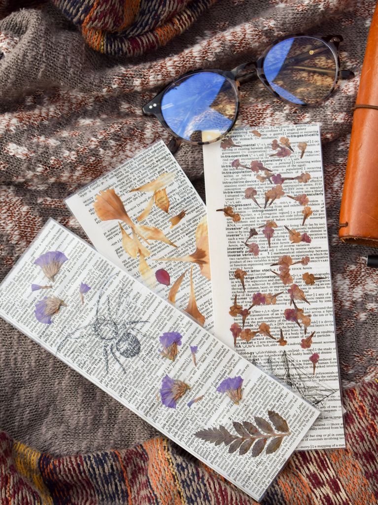 Bookmarks with Dried Flowers 