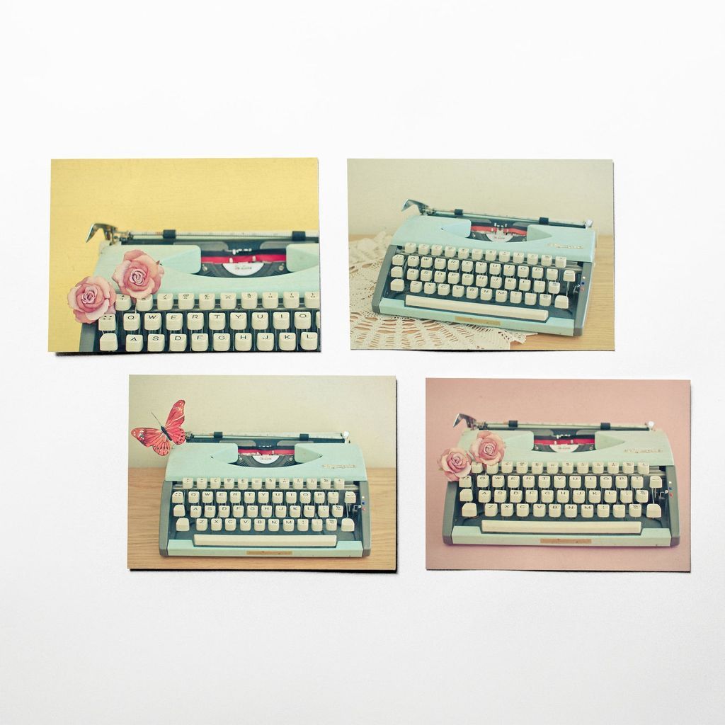 typewriter postcards