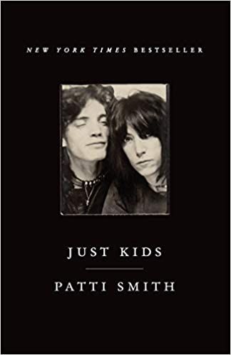 cover of Just Kids by Patti Smith; black and white photo of Smith and Mapplethorpe 