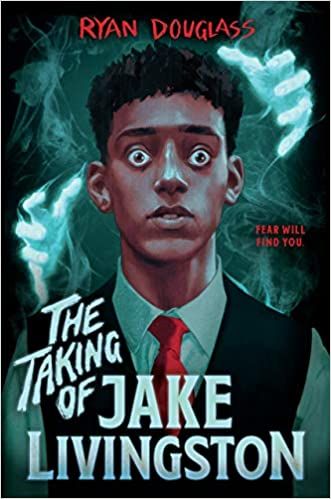 cover of The Taking of Jake Livingston by Ryan Douglass; illustration of a young Black man in a school uniform looking possessed