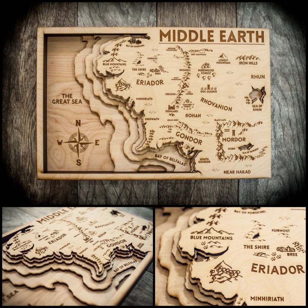 158066 Map of Middle Earth Lord Of The Rings Hobbit Wall Print Poster
