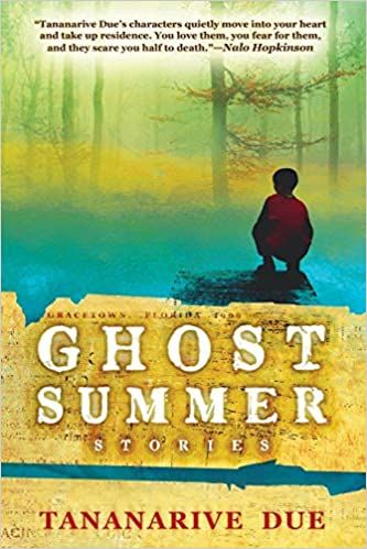 Cover of Ghost Summer: Stories by Tananarive Due; photo of a young Black boy kneeling beside a lake