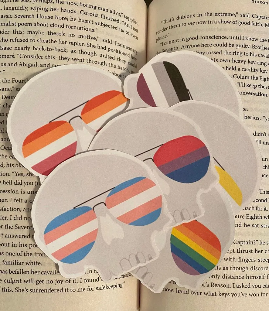 Gideon the Ninth Pride Skull stickers