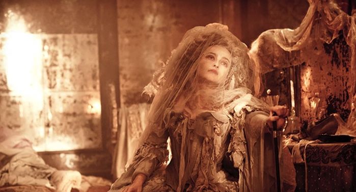 image of Helena Bonham Carter as Miss Havisham in a still frame from Great Expectations (2012) https://www.imdb.com/title/tt1836808/mediaviewer/rm221227008/