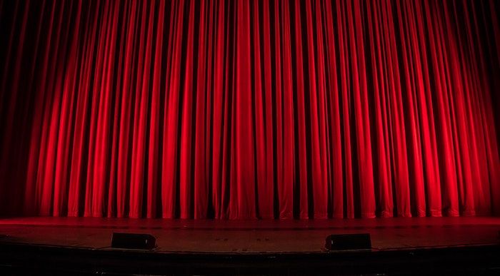 red curtains for theater post