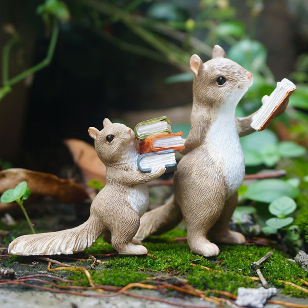 Reading Animal Figurines for a Bookish Fairy Garden - 99