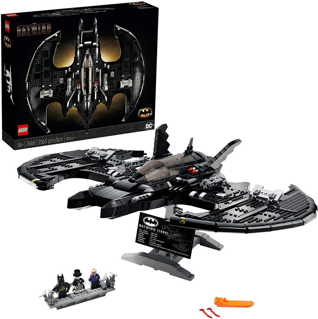 LEGO DC Batman 1989 Batwing 76161 Displayable Model with a Buildable Vehicle and Collectible Figures: Batman, The Joker – Mime Version and Lawrence The Boombox Goon, New 2021