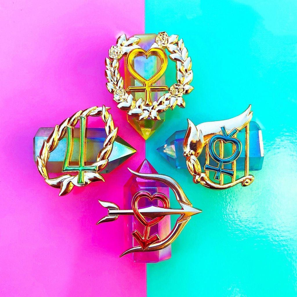 Sailor Scouts crystal pins