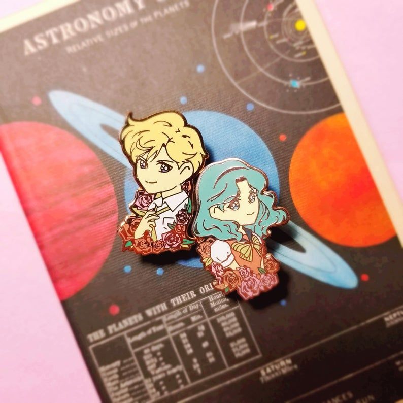Sailor Uranus and Sailor Neptune pins