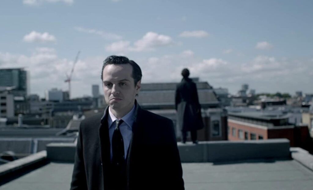 Moriarty and Sherlock in Reichenbach Fall
https://www.imdb.com/title/tt1942614/mediaviewer/rm612160513/