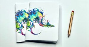 Watercolor dragon pocket notebooks