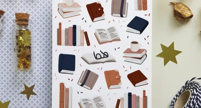 image of sheet of book stickers