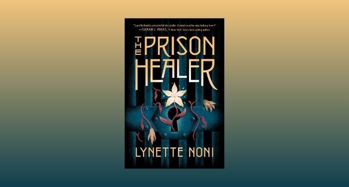 cover image of The Prison Healer against a gold and teal gradient background