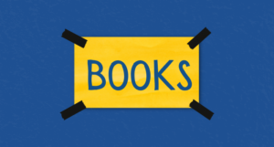 a graphic in the style of the Ted Lasso "Believe" poster, but it says "Books"