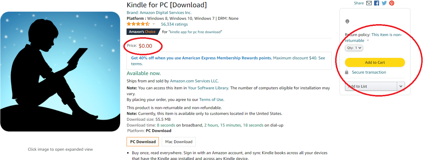 amazon kindle pc reader download