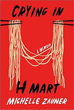 Crying in H Mart book cover, showing noodles held in chopsticks forming an H