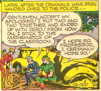 A panel showing Professor Million promising to end his criminal ways.