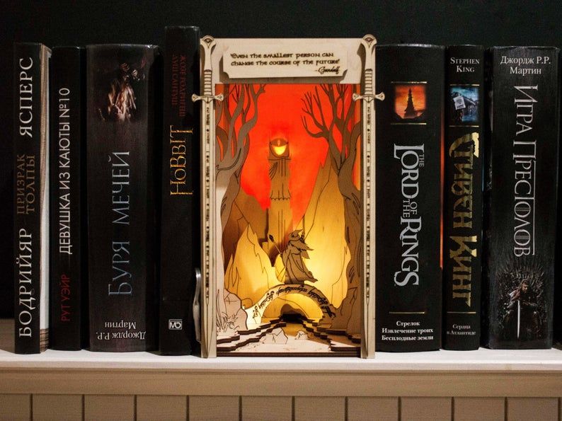 Lord of the Rings book nook shelf insert