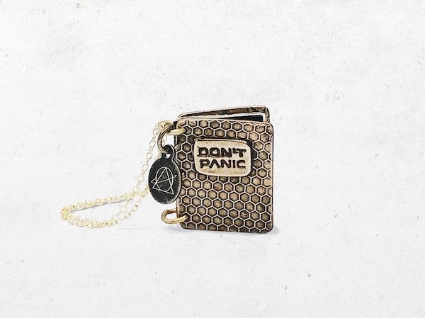 Don't Panic Book Pendant