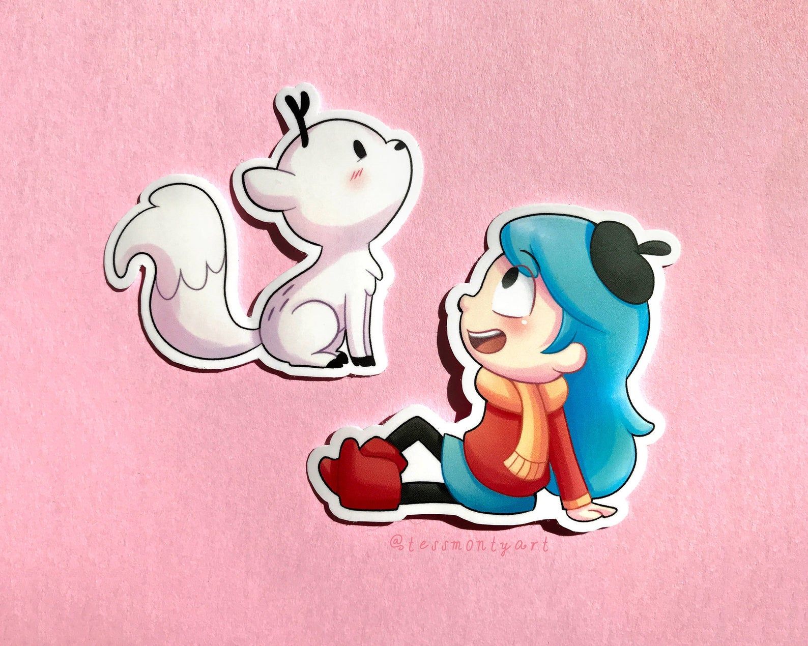 Hilda and twig vinyl stickers