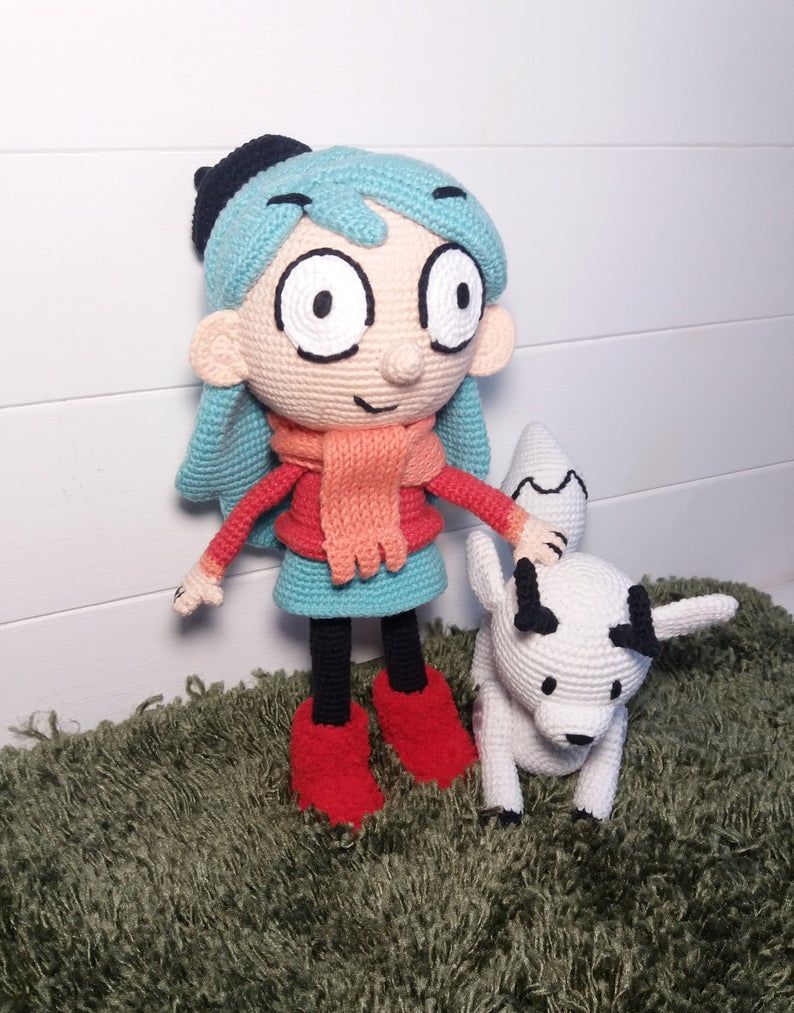 Hilda and Twig crocheted dolls