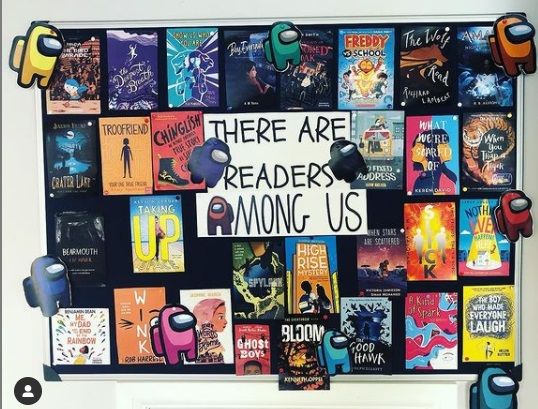 There are readers among us  School library displays, Library book