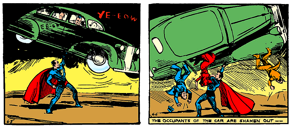 Why Does Superman Smash a Car on His First Comic?