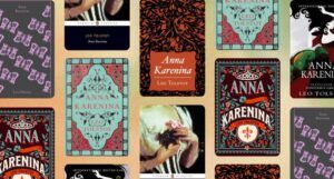 Collage of book covers of Tolstoy's ANNA KARENINA