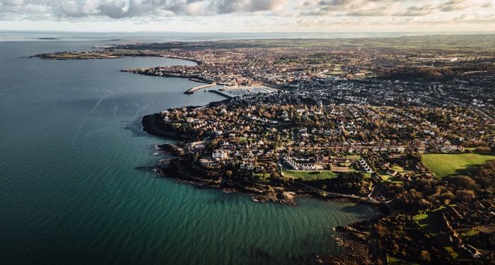 birds eye view of the northern ireland coastline