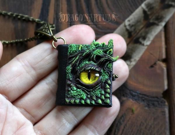 dragon journal book necklace