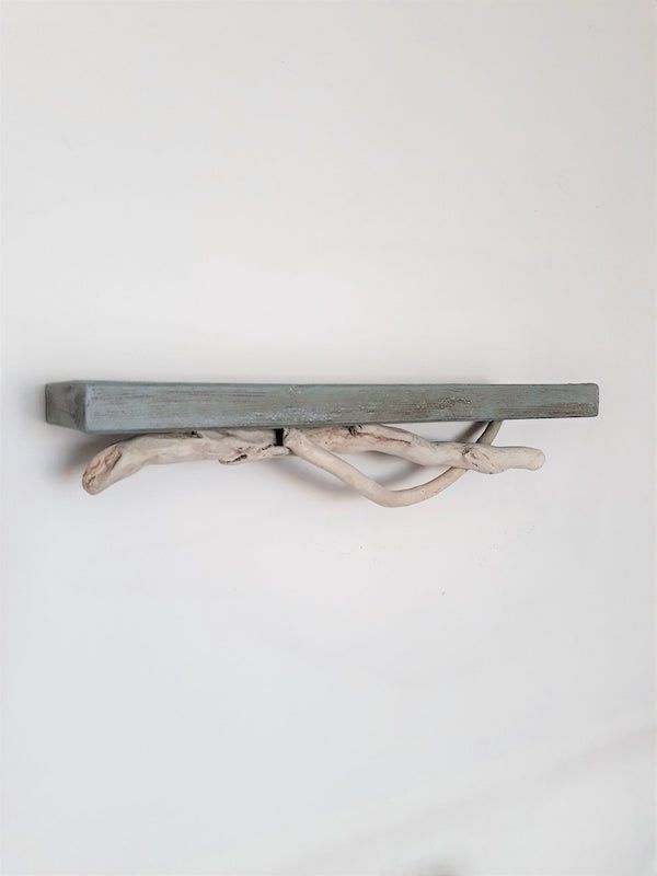 floating shelf with driftwood