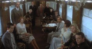 still frame from 1974 film adaptation of Agatha Christie's Murder on the Orient Express