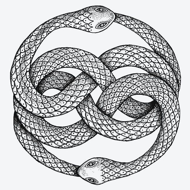 Image of Auryn medallion of intertwined snakes from the Neverending Story 