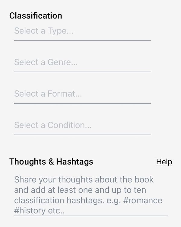 Pango Books App Classification Screen 