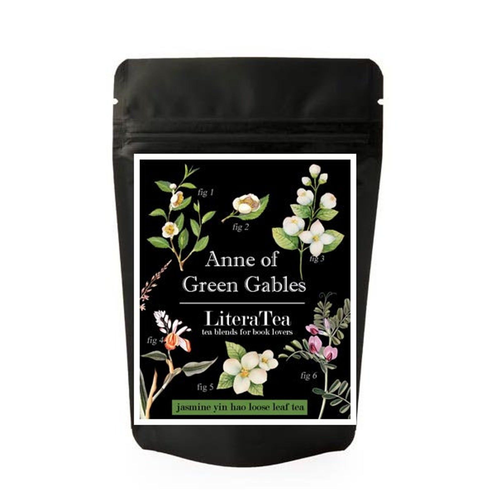 Image of pouch of "Anne of Green Gables" tea. 