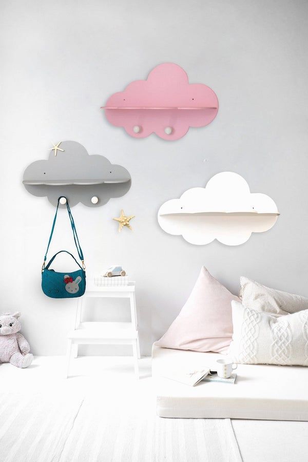 image of cloud-shaped wall bookshelves