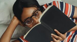 Image of a Black girl reading