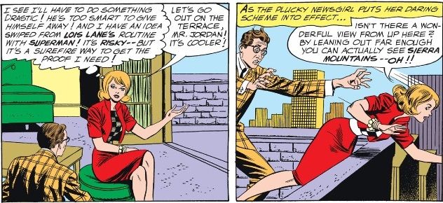 From Green Lantern #9. Sue Williams tries to make Jim Jordan 
