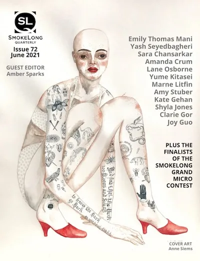 Image of the Cover of issue 72 of SmokeLong Quarterly