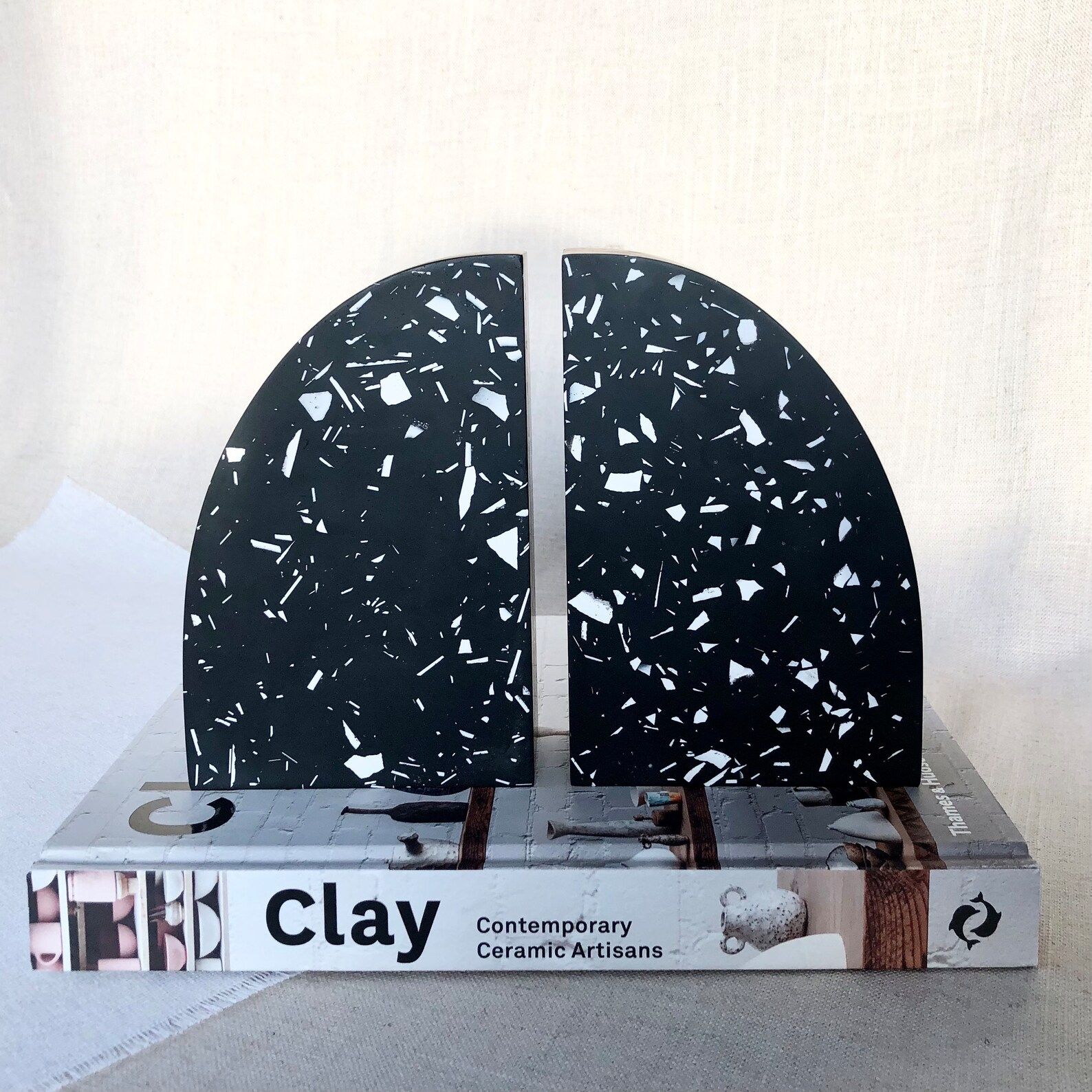 Flecks of Fun  Gorgeous Terrazzo Bookends - 1