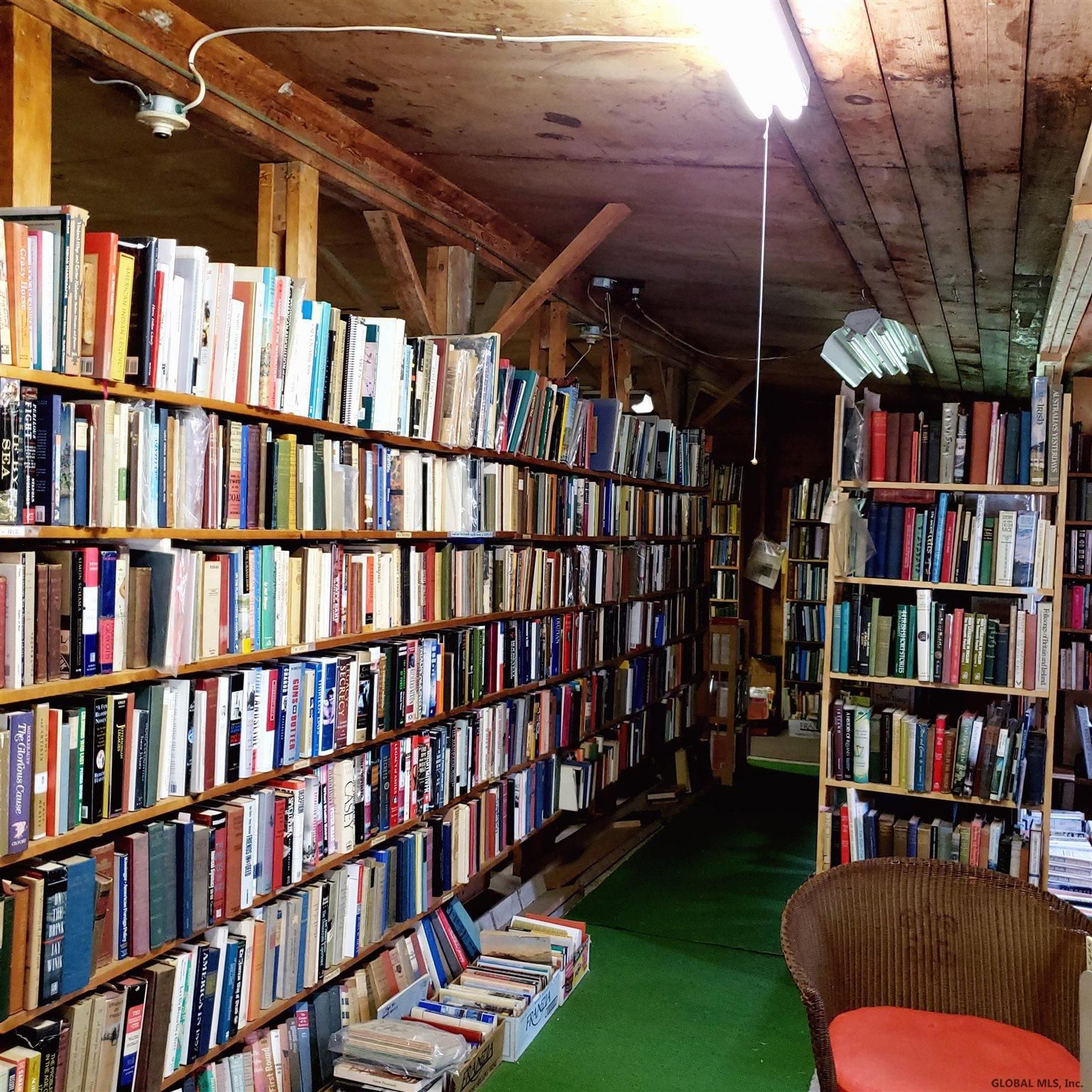 bookshelves inside Owl Pen Books