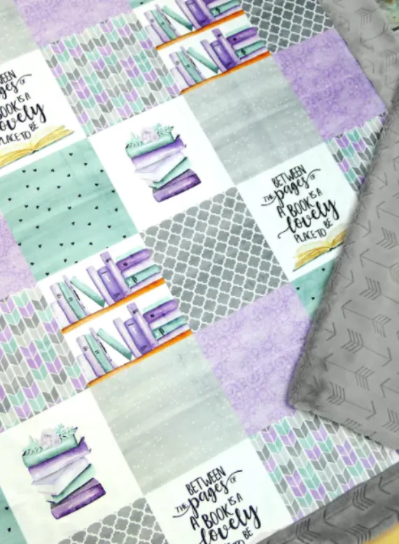 book themed blanket for kid's reading nook image